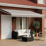 Tenda retrattile manuale con LED Grigio chiaro e bianco 5 x 3 m