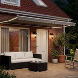 Tenda retrattile manuale con LED Grigio chiaro e bianco 5 x 3 m