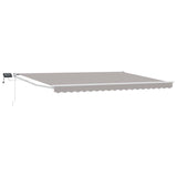 Tenda retrattile manuale con LED Grigio chiaro e bianco 5 x 3 m