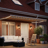 Tenda retrattile manuale con LED Verde, Giallo, Bianco 5 x 3 m