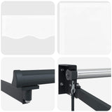 Tenda retrattile manuale con LED Bianco e Antracite 2,5 x 2 m