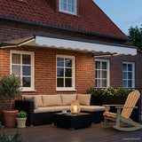 Tenda retrattile manuale con LED Bianco e Antracite 2,5 x 2 m