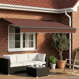 Tenda retrattile manuale con LED Marrone e Antracite 3 x 2 m