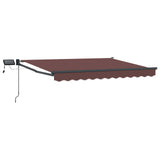 Tenda retrattile manuale con LED Marrone e Antracite 3 x 2 m
