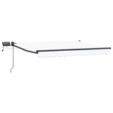 Tenda retrattile manuale con LED Bianco e Antracite 3,5 x 2 m
