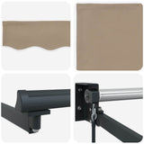 Tenda retrattile manuale con LED Beige e Antracite 5 x 3 m