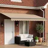 Tenda retrattile manuale con LED Beige e Antracite 5 x 3 m