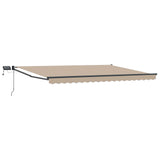 Tenda retrattile manuale con LED Beige e Antracite 5 x 3 m