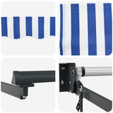 Tettuccio Elettrico Retrattile Blu e Bianco 3 x 2,5 m