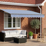 Tettuccio Elettrico Retrattile Blu e Bianco 3 x 2,5 m