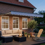 Tettuccio Elettrico Retrattile Blu e Bianco 3 x 2,5 m