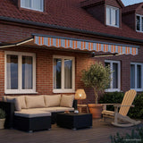 Tettuccio Elettrico Retrattile Blu e Arancione 3 x 2,5 m