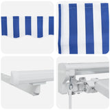 Tenda retrattile manuale Blu e Bianco 3 x 2,5 m