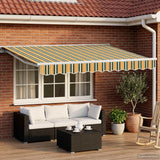 Tenda retrattile manuale Verde e Giallo 3,5 x 2,5 m