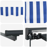 Tenda retrattile manuale Blu e Bianco 3,5 x 2 m