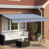 Tenda retrattile manuale Blu e Bianco 3,5 x 2 m