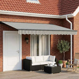 Tenda retrattile manuale Antracite e Bianco 4 x 2 m