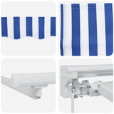 Cornice per Tenda Manuale con LED Blu e Bianco 2,5 x 2 m