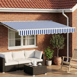 Cornice per Tenda Manuale con LED Blu e Bianco 2,5 x 2 m
