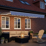 Cornice per Tenda Manuale con LED Blu e Bianco 2,5 x 2 m