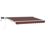 Cornice per Tenda Manuale con LED Marrone e bianco 3 x 2 m