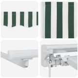 Cornice per Tenda Manuale con LED Verde e Bianco 3 x 2 m