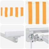 Cornice per Tenda Manuale con LED Giallo e Bianco 3,5 x 2 m