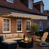 Cornice per Tenda Manuale con LED Giallo e Bianco 3,5 x 2 m