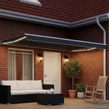 Cornice per Tenda Manuale con LED Bianco e Antracite 4 x 2 m
