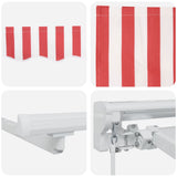 Cornice per Tenda Manuale con LED Rosso e Bianco 3 x 2,5 m