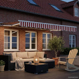 Cornice per Tenda Manuale con LED Rosso e Bianco 3 x 2,5 m