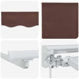 Cornice per Tenda Manuale con LED Marrone e bianco 5  3,5 m