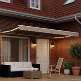 Cornice per Tenda Manuale con LED Beige e Bianco 5  3,5 m