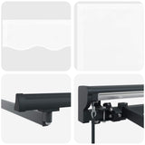 Cornice per Tenda Manuale con LED Bianco e Antracite 2,5 x 2 m