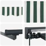 Cornice per Tenda Manuale con LED Verde e Bianco 2,5 x 2 m