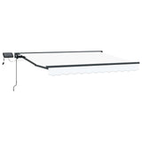 Cornice per Tenda Manuale con LED Bianco e Antracite 3,5 x 2 m