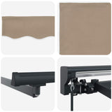 Cornice per Tenda Manuale con LED Beige e Antracite 4  3 m
