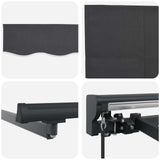 Cornice per Tenda Manuale con LED Antracite 5 x 3 m