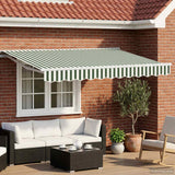 Tettuccio Elettrico Retrattile Verde e Bianco 3,5 x 2,5 m