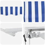 Tettuccio Elettrico Retrattile Blu e Bianco 4  3,5 m