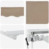 Tettuccio Elettrico Retrattile Beige e Bianco 5 x 3 m