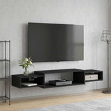 Mobile TV da Parete A parete Rovere Nero 140 x 28 x 21 cm