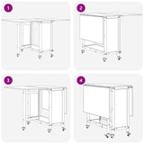 Tavolo da pranzo pieghevole con ruote 130 x 80 x 76,5 cm