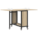 Tavolo da pranzo pieghevole con ruote 130 x 80 x 76,5 cm