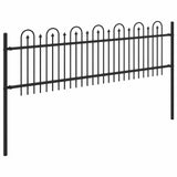 Recinzione ad arco a picchetto Nero 200 x 130 cm