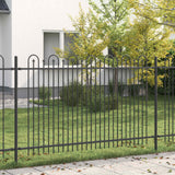 Recinzione ad arco a picchetto Nero 200 x 130 cm
