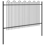 Recinzione ad arco a picchetto Nero 200 x 130 cm