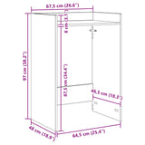 Mobiletto per lavatrice Legno vecchio 67,5 x 48 x 97 cm