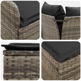 Set di Mobili 8 pcs Grigio e Grigio Scuro Rattan in PE