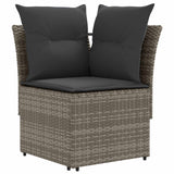 Set di Mobili 8 pcs Grigio e Grigio Scuro Rattan in PE